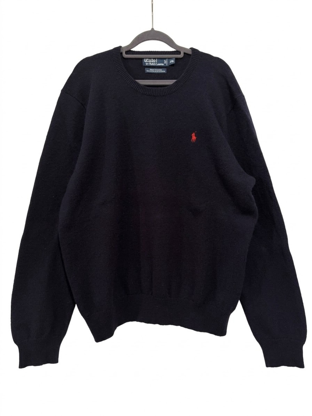 Ralph Lauren Vintage 100% Lambswool Sweater Men’s Size XXL Navy Blue Soft